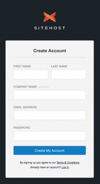 SiteHost Signup Form